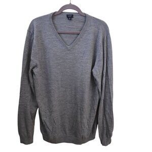 J.Crew 100% Merino Wool Heather Metal V Neck Classic Sweater Size XLT